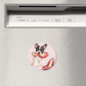 Boston Terrier Puppy met schoenen Magneet (Insitu (Vaatwasser))