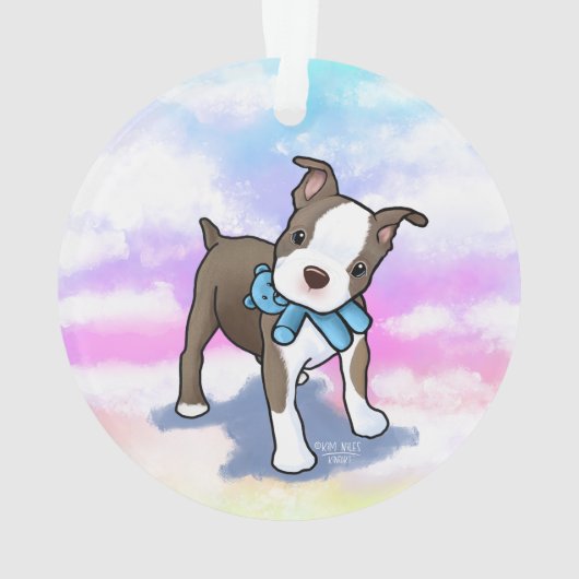 Boston Terrier Puppy Ornament (achterkant)