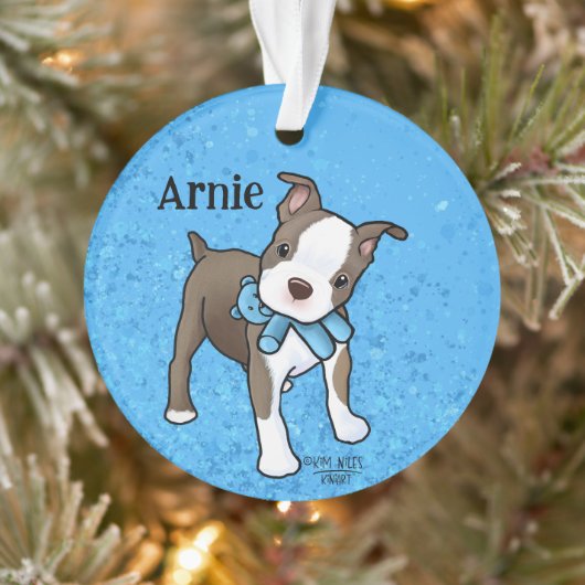 Boston Terrier Puppy Ornament (Boom)