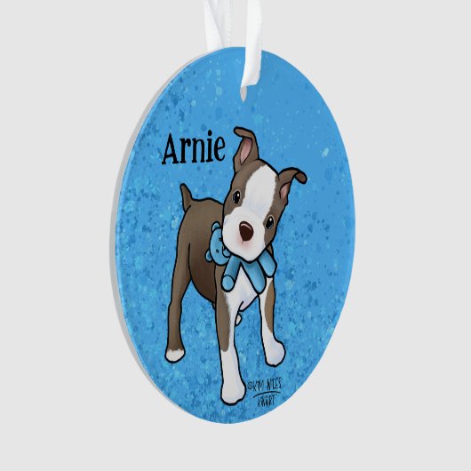 Boston Terrier Puppy Ornament (voorkant)