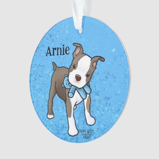 Boston Terrier Puppy Ornament (voorkant)