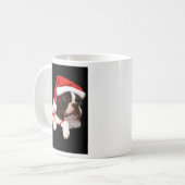 Boston Terrier Puppy Santa Paws Mok (Voorkant links)