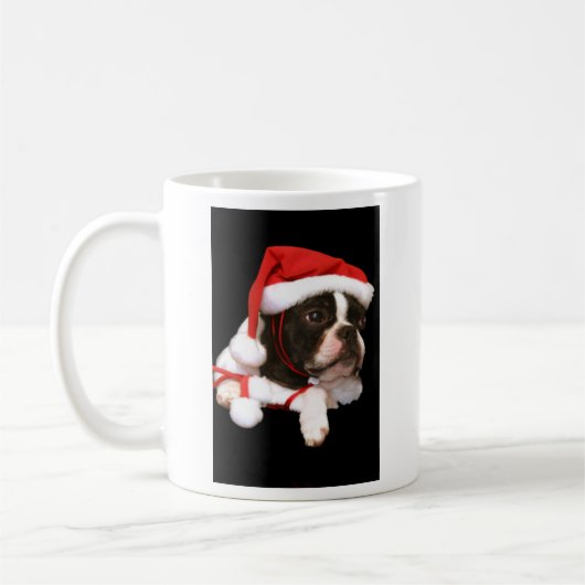 Boston Terrier Puppy Santa Paws Mok (Links)