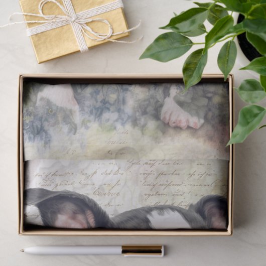 Boston Terrier Puppy Waterverf Tissuepapier (Geschenk)