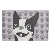 Boston Terrier, Purple lavender Kussensloop (Achterkant)