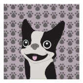 Boston Terrier, Purple lavender Perfect Poster (Voorkant)