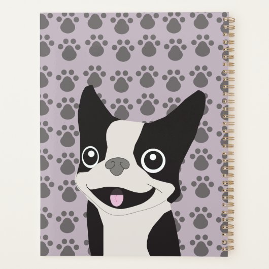 Boston Terrier, Purple lavender Planner (Achterkant)