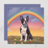 Boston Terrier Rainbow Bridge aangepaste naam hond (Voorkant / Achterkant)