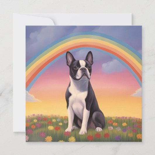 Boston Terrier Rainbow Bridge aangepaste naam hond (Voorkant)