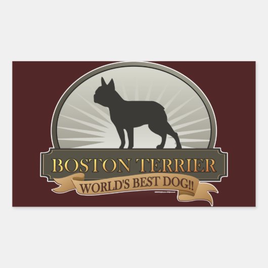 Boston Terrier Rechthoekige Sticker (Voorkant)