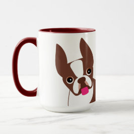 Boston Terrier Red Brown en White Koffiemok