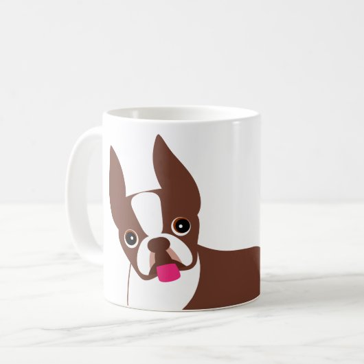 Boston Terrier Red Brown en White Koffiemok (Voorkant links)