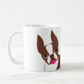 Boston Terrier Red Brown en White Koffiemok (Links)