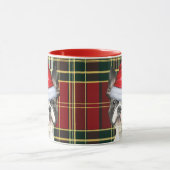 Boston Terrier Red Green Holiday Plaid Kerstmis Mok (Midden)