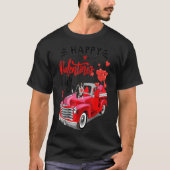 Boston Terrier Red Truck Valentijnsdag Funny Dog T-shirt (Voorkant)