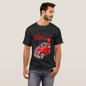 Boston Terrier Red Truck Valentijnsdag Funny Dog T-shirt (Voorkant volledig)