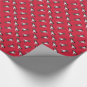 Boston Terrier Reindeer Cadeaupapier (Hoek)