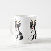 Boston Terrier Reindeer Koffiemok (Voorkant links)
