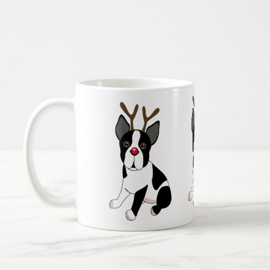 Boston Terrier Reindeer Koffiemok (Links)