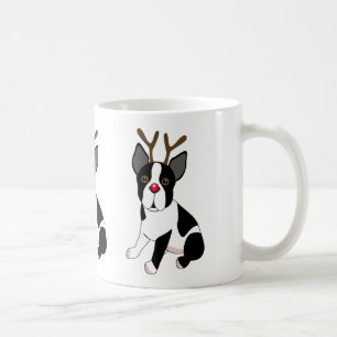Boston Terrier Reindeer Koffiemok