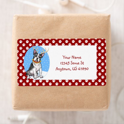 Boston Terrier Reindeer Labels (Insitu)