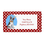 Boston Terrier Reindeer Labels (Voorkant)