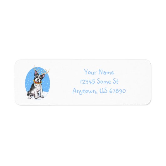 Boston Terrier Reindeer Labels (Voorkant)