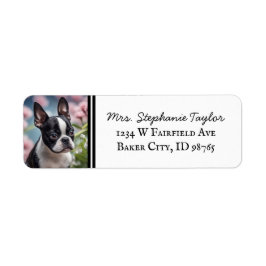 Boston Terrier Retouradreslabel Etiket