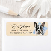 Boston Terrier Retouradreslabel Etiket (Insitu)
