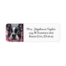 Boston Terrier Retouradreslabel Etiket