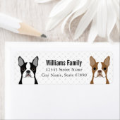 Boston Terrier retouradreslabels Etiket (Insitu)