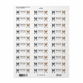Boston Terrier retouradreslabels Etiket (Full Sheet)