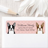 Boston Terrier Retouradreslabels Etiket (Insitu)
