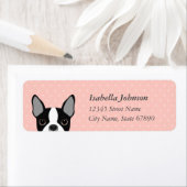Boston Terrier retouradreslabels Etiket (Insitu)