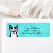 Boston Terrier retouradreslabels Etiket (Insitu)