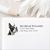 Boston Terrier Retouradreslabels Etiket (Insitu)