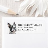 Boston Terrier Retouradreslabels Etiket (Insitu)