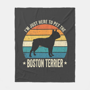 Boston Terrier Retro Hondenliefhebber Grafisch_1 Fleece Deken