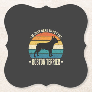 Boston Terrier Retro Hondenliefhebber Grafisch_1 Kartonnen Onderzetters