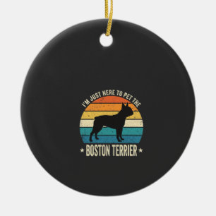Boston Terrier Retro Hondenliefhebber Grafisch_1 Keramisch Ornament