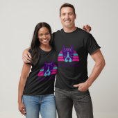 Boston Terrier Retro Wave Style T-shirt (Unisex)