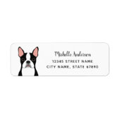 Boston Terrier Return-adreslabels Etiket (Voorkant)
