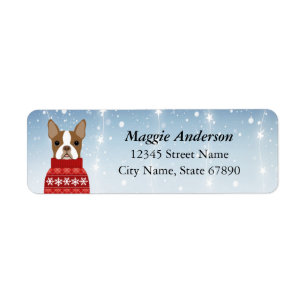 Boston Terrier Return-adreslabels Etiket