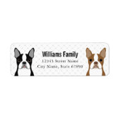 Boston Terrier Return-adreslabels Etiket (Voorkant)
