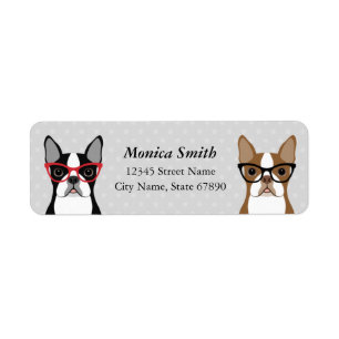 Boston Terrier Return-adreslabels Etiket