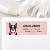 Boston Terrier Return-adreslabels Etiket (Insitu)