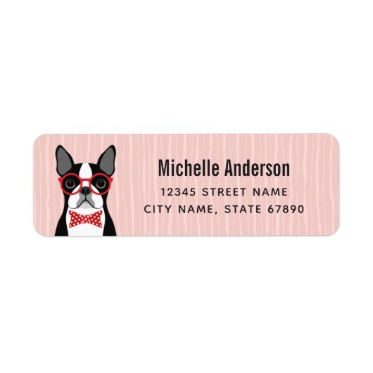 Boston Terrier Return-adreslabels Etiket (Voorkant)
