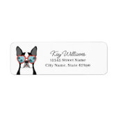 Boston Terrier Return-adreslabels Etiket (Voorkant)