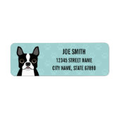 Boston Terrier Return-adreslabels Etiket (Voorkant)
