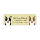 Boston Terrier Return-adreslabels Etiket (Voorkant)